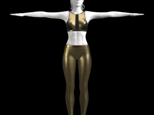 cyberpunk - sports activewear clothing set - gold and black 3D Model