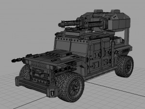 humvee war machine Modelo 3D