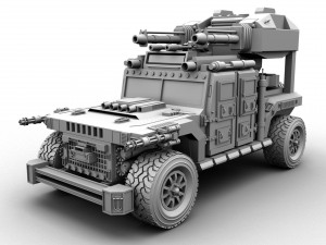 humvee war machine Modelo 3D