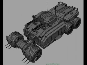 tanque de fic&ccedil;&atilde;o cient&iacute;fica Modelo 3D
