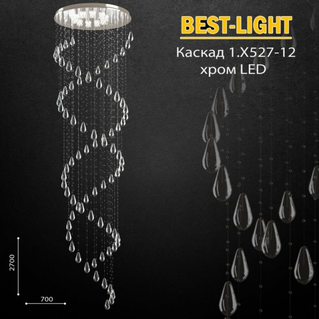 best-light kaskad 1x527-12 chrome led 3D Model .c4d .max .obj .3ds .fbx .stl .blend 