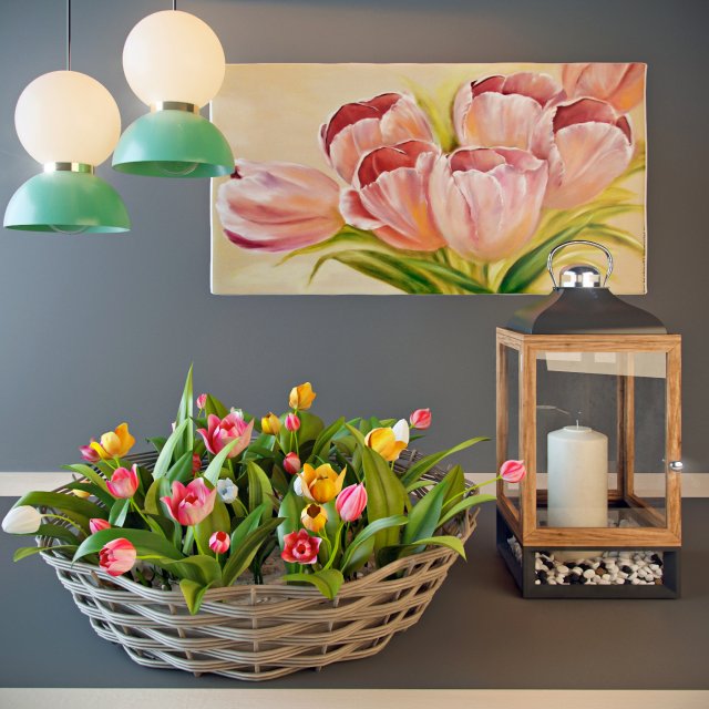 tulip decoration Model 3D .c4d .max .obj .3ds .fbx .stl .blend 