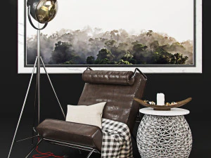 poltrona com decora&ccedil;&atilde;o 2 Modelo 3D