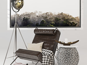 armchair with decor 2 Modelo 3D