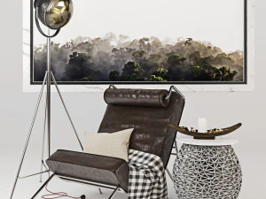 armchair with decor 2 3D Model