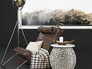 armchair with decor 2 3D Model