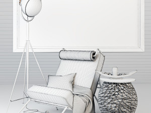armchair with decor 2 Modelo 3D