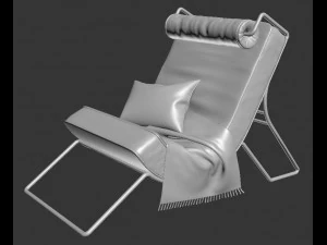 armchair with decor 2 3D Model