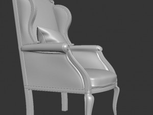 armchair with decor 3 Model 3D
