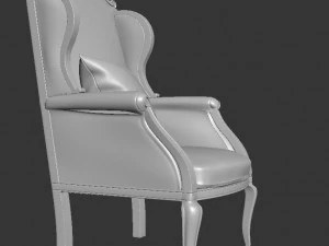 armchair with decor 3 3D Model