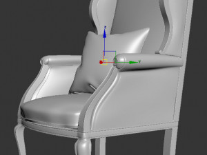armchair with decor 3 Model 3D