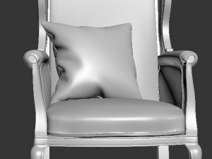 armchair with decor 3 Model 3D