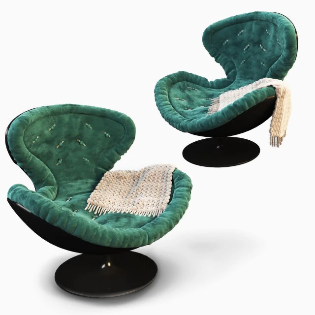 armchair with decor 4 3D Model .c4d .max .obj .3ds .fbx .stl .blend 