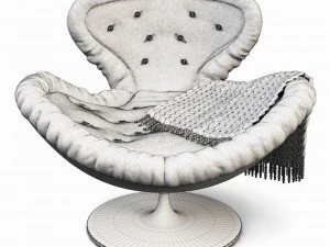 armchair with decor 4 3D Model
