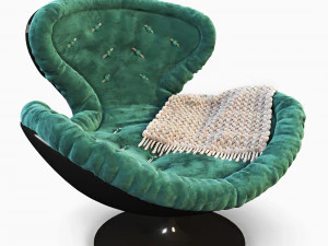 armchair with decor 4 3D Model