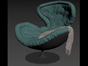 armchair with decor 4 3D Model