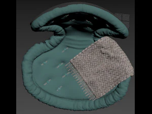 armchair with decor 4 3D Model