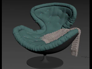 armchair with decor 4 3D Model