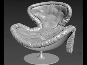 armchair with decor 4 3D Model