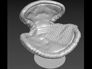 armchair with decor 4 3D Model