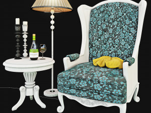armchair with decor 5 Modelo 3D