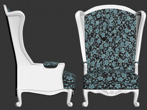 armchair with decor 5 3D मॉडल