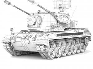 FlakPz 2 Gepard 1A2 2006 3D Model
