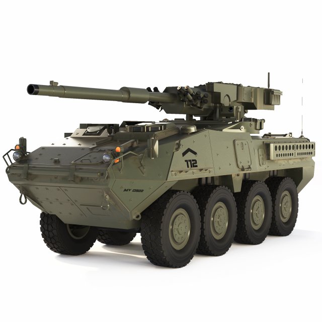 M1128 Stryker MGS 2003 3D 模型 .c4d .max .obj .3ds .fbx .stl .blend 