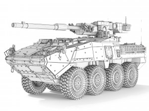 M1128 Stryker MGS 2003 3D 模型