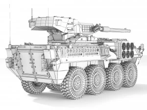 M1128 Stryker MGS 2003 3D Model