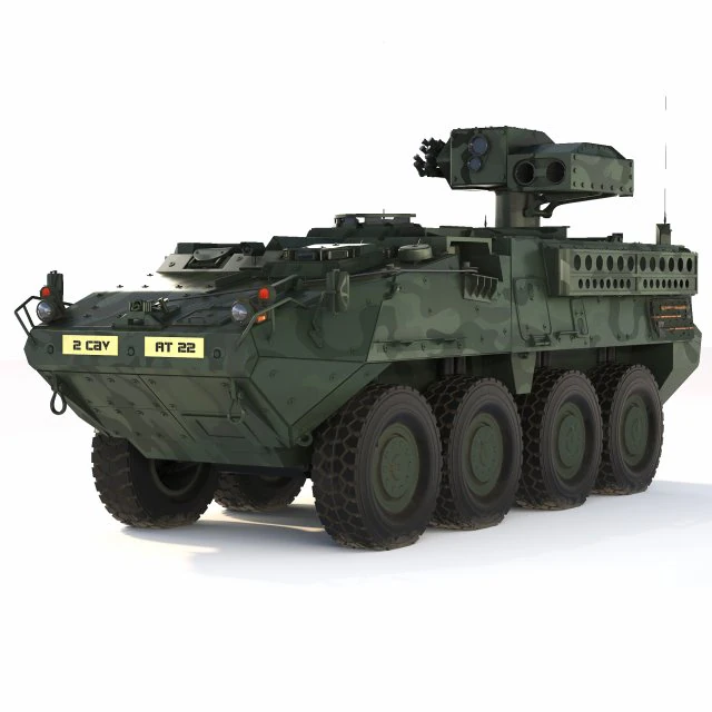 M1134 ATGM Stryker 2008 3D Model .c4d .max .obj .3ds .fbx .stl .blend