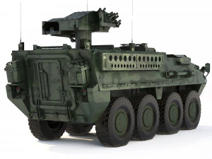 M1134 ATGM Stryker 2008 3D Model