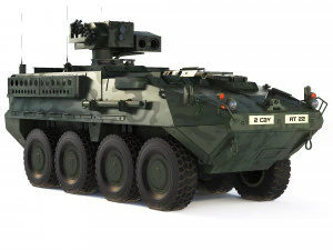 M1134 ATGM Stryker 2008 3D Model