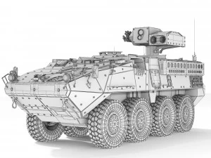 M1134 ATGM Stryker 2008 3D Model