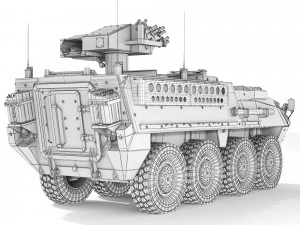 M1134 ATGM Stryker 2008 3D Model
