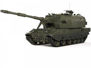 Self-Propelled Howitzer 2S35 Coalition-SV 2015 Model 3D