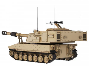 Obice semovente M109A6 Paladin 2019 Modello 3D