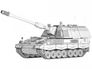 Self-Propelled Howitzer Panzerhaubitze 2000 2004 Modelo 3D