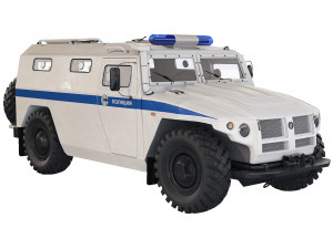 GAZ Tiger 233036 police 2005 Modelo 3D