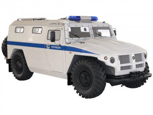 GAZ Tiger 233036 police 2005 3D Model