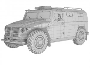 GAZ Tiger 233036 police 2005 3D Model