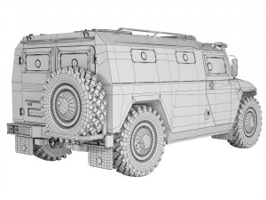 GAZ Tiger 233036 police 2005 3D Model