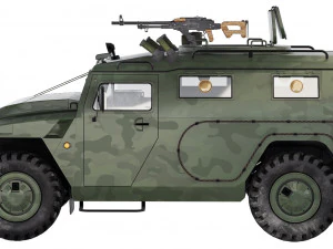 Gaz Tiger M 23115 2007 3D Model
