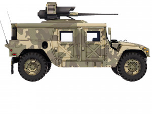 HMMWV M242 Bushmaster 1989 Model 3D