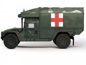HMMWV M997A3 Ambulance 2018 3D Model