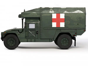 HMMWV M997A3 Ambulance 2018 3D Model