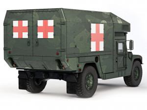 HMMWV M997A3 Ambulance 2018 3D Model