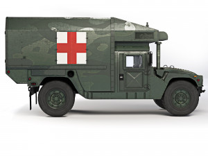 HMMWV M997A3 Ambulance 2018 3D Model