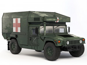 HMMWV M997A3 Ambulance 2018 3D Model