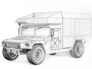HMMWV M997A3 Ambulance 2018 3D Model